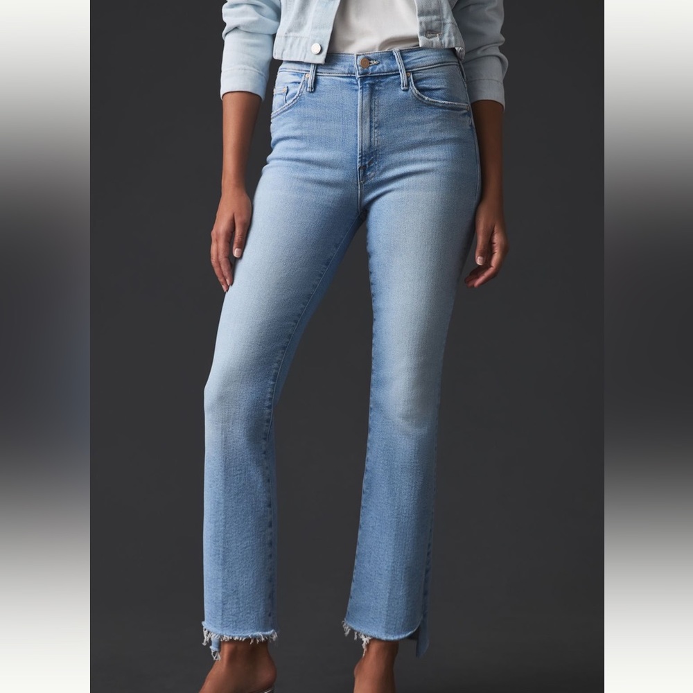 MOTHER crop step denim